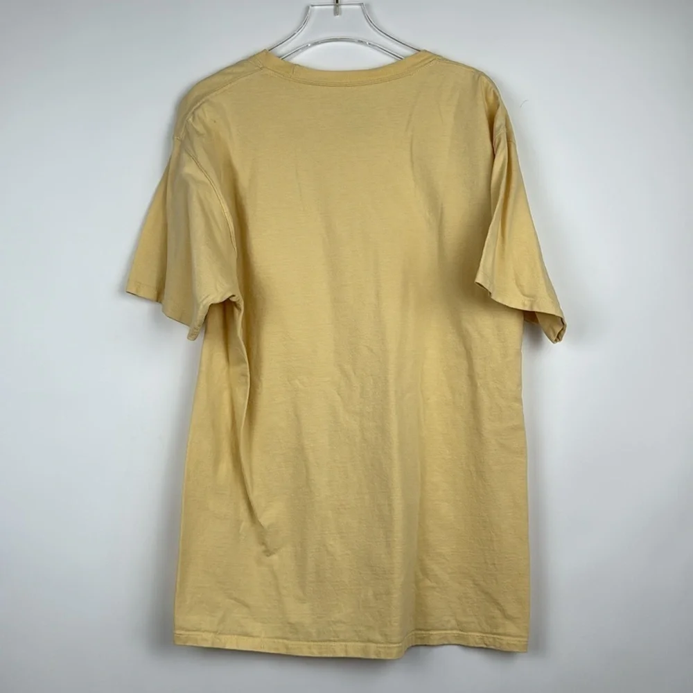 Champion Logo Short Sleeve Crewneck Athletic Knit Tee T Shirt in Yellow Size M - Picture 7 of 9